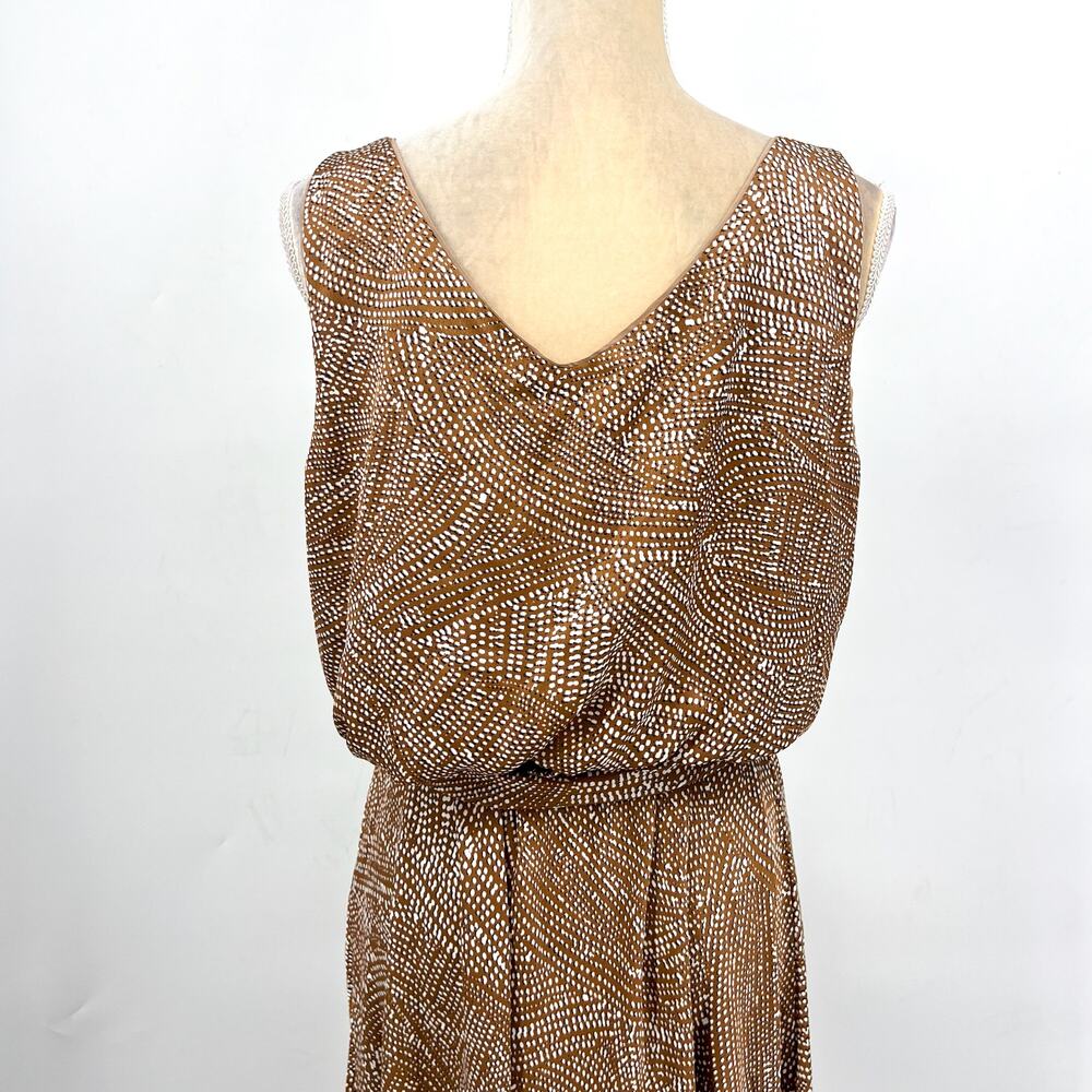 NIC+ZOE Womens Swirling Sands Bianca Dress Large Neutral Tan White Tank NWT - Picture 8 of 13